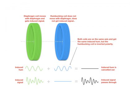 The humbucking coil gets the same interference but no signal.