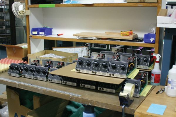 Solo 610s in the hatchery: All the analogue hardware at UA is hand-made in Santa Cruz, under the one roof.